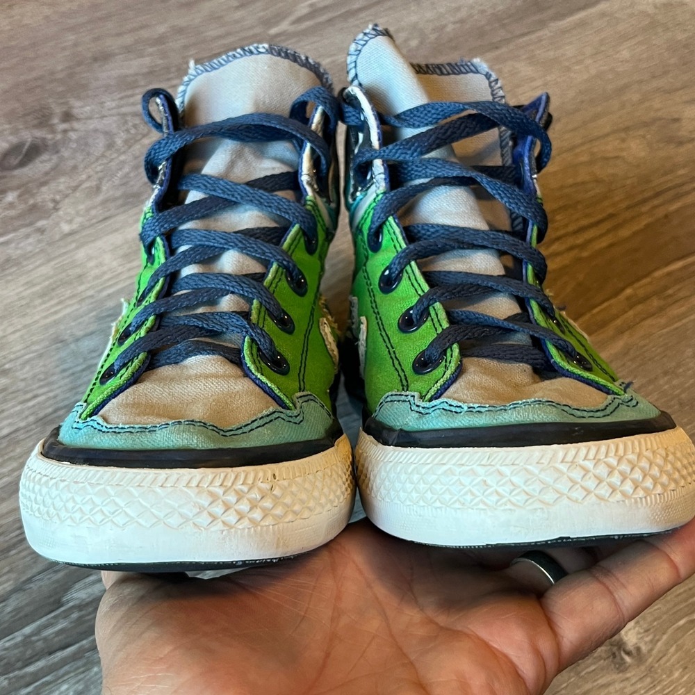 Converse All Star Chuck Taylor Hi-Tops Green Blue Womens 7.5 UK‎ 5.5 EU 38 - Picture 4 of 8